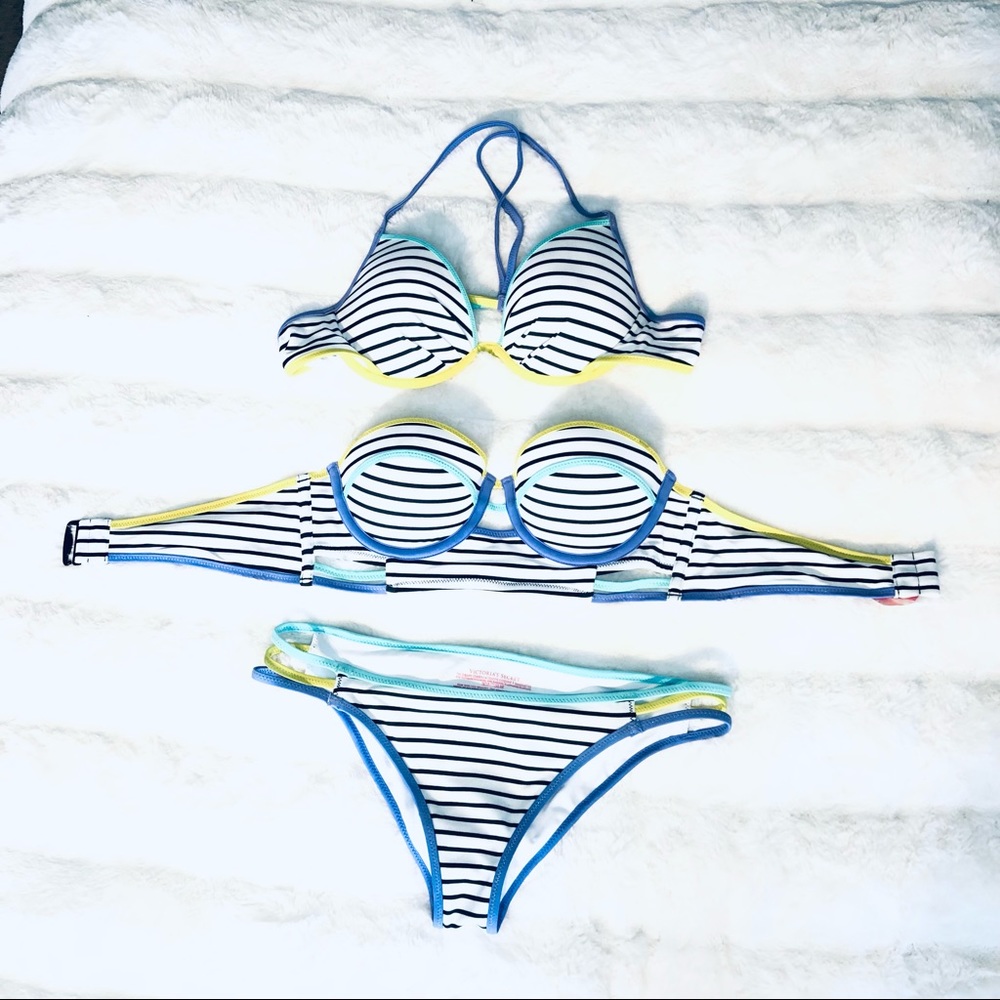 3 piece Victoria Secret Push Up Swim Set size 32B, 34A, SMALL